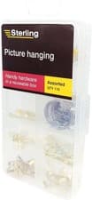 Image of Sterling PHANG1 Picture Hanging Kit – 110 Piece Set Wall Hooks Nails Fixings UK