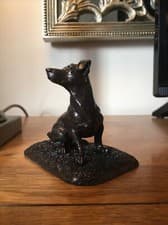 Image of Jack Russell Dog Figurine - Sitting /Bronze Resin / Working Dog