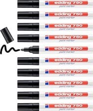 Image of Edding 750 paint marker - black - 10 pack - round tip 2-4 mm - FREE UK DELIVERY