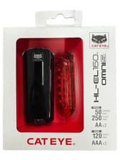 Image of New: Cateye HL-EL 160 & OMNI 5 Front/Rear Bike Lights - 50 Lumens Max (IPX-7)
