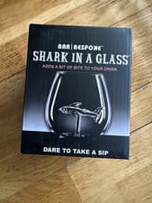 Image of BAR BESPOKE SHARK IN A GLASS CUP WINE NEW JAWS