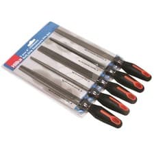Image of Hilka 8" Engineers File Set 5 Pcs | Soft Grip Handles | British Standard Quality