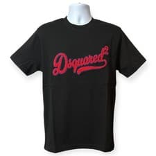 Image of Dsquared2 Black Logo T-Shirt Crew Neck Short Sleeve Mens Sizes S-2XL 100% Cotton
