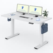 Image of FLEXISPOT E1 Plus One Piece Electric Standing Desk Home Office,White