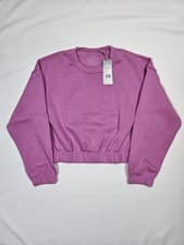 Image of adidas Womens Studio Lounge Loose Fit Sweatshirt - Purple