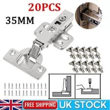 Image of 20x Soft Close Kitchen Cupboard Cabinet Door Hinges Slow Shut Full overlay 35mm