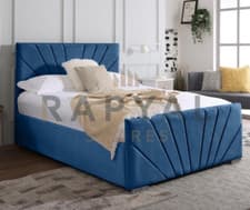 Image of LIZZO OTTOMAN STORAGE BED PANEL PLUSH VELVET UPHOLSTERED BED FRAME