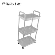 Image of 3 /4 Tier Storage Trolley Cart on Wheels Kitchen Bathroom Narrow Space Rack