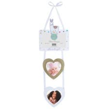 Image of Hanging Photo Frame 4 x 6" Heart Shaped Wall Kids Fun Llama Picture Holder Arora