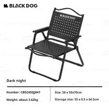 Image of BLACKDOG Folding Chair Carbon Steel Lightweight Outdoor Camping Furniture Breath