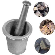 Image of Cast Iron Mortar and Pestle Rock-Ore Crusher Mortar Large Size 6.5KG