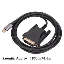 Image of USB C 3.1 To DVI Cable 190cm/74.8in Clear Stable Type C To DVI Cable Adapter New