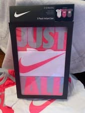 Image of Nike baby bodysuit set 0-6mths 3 pack infant kids romper boxed new, 