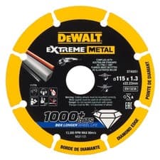 Image of Dewalt DT40251 Extreme Diamond Disc for Metal 115mm x 22.23mm x 1.3mm
