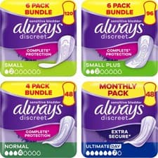 Image of Always Discreet Incontinence Moderate Pads Women Stop Leaks Sensitive Bladder UK