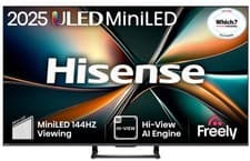 Image of Hisense 55 Inch TV 55U7QTUK Mini LED 4K 144Hz Smart AI TV with Freely Black