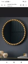 Image of 80cm Circular Beaded Border Wall Mirror Luxurious Gold Finish Elegant Look Home
