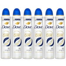 Image of 6 x DOVE ORIGINAL ANTIPERSPIRANT DEODORANT SPRAY ADVANCE CARE 72hr 250ml