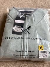 Image of Mens Crew Clothing Quarter Zip Brand New With Tags In The Packet Size XL Green