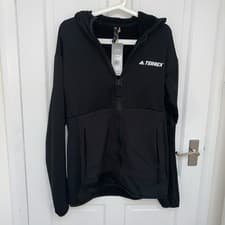 Image of BNWT Adidas Terrex Tech Light Hooded Hiking Jacket Mens Black UK Size M