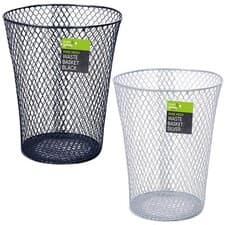 Image of 1/2x Wire Mesh 9" Waste Basket Bin Paper Rubbish Home Office Kitchen Bedroom New