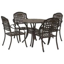 Image of Garden Dining Set Aluminium Outdoor Furniture Patio Terrace Backyard vidaXL