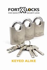 Image of HEAVY DUTY PROTECTED SHACKLE CONTAINER SHED PADLOCK 60MM * KEYED ALIKE * X 3