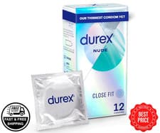 Image of Durex Nude, Ultra Thin, 12 Condoms, Close Fit, Best Feel, FREE & FAST POST