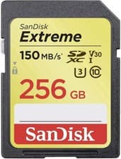 Image of SanDisk Extreme Plus 256GB SDXC Memory Card, Up to 150 MB/s, Class 10, U3, V30