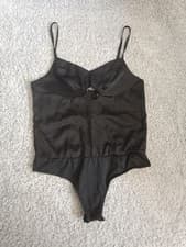Image of Women's Missguided Bodysuit with corset detail sleeveless Black Size UK10