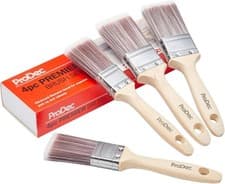 Image of ProDec Premier Trade Synthetic Paint Brush Set 4pc 1.5 & 2 Inch for Smooth Finis