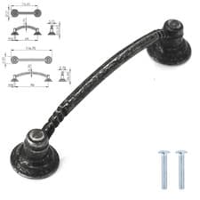 Image of Vintage Cabinet Handles Antique Copper Country Brass Black Drawer Door