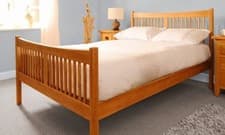 Image of 3ft 4ft6 5ft Solid Wooden Country Bed Frame Choice of Colours and Mattresses