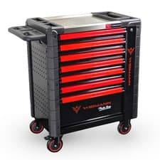 Image of Tool Chest Box Trolley Cabinet With Tools Steel Top Workshop Storage Carrier