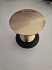 Image of Easy Clean Unslotted Basin Waste Removable Click Clack Brushed Brass Gold
