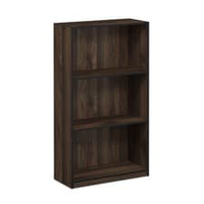 Image of Furinno BASIC Book Shelf, Modern Bookshelf, Bookcase, Columbia Walnut/Black