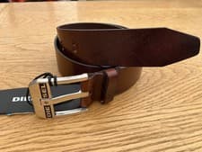 Image of Diesel Mens Bluestar Leather Belt Brown  75cm   (fits 24” ) New