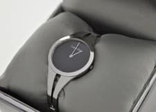 Image of Calvin Klein Ladies 'Addict' Watch Stainless Steel Strap / Black Dial - K7W2S111