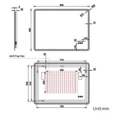 Image of ELEGANT Bluetooth Bathroom Mirror With Led Shaver Socket Demister Large Size