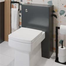 Image of Anthracite Grey Back to Wall Toilet Unit Only - 500mm Modern Bathroom Storage