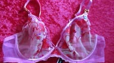 Image of ANN SUMMERS UNDERWIRED PINK NON PAD PLUNGE BRA SIZE 38D NWT 'HEART BOUQUET'