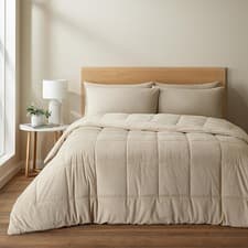 Image of Catherine Lansfield Cosy Cord 6.5 Tog Coverless Comforter Duvet Natural