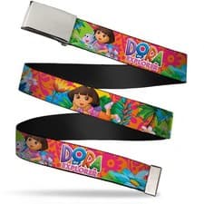 Image of Dora the Explorer Men's Buckle-Down Web Belt 1.25" 1.25" Wide - Fits (US IMPORT)