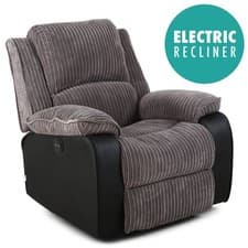 Image of POSTANA JUMBO CORD FABRIC POWER RECLINER ARMCHAIR ELECTRIC SOFA RECLINING CHAIR