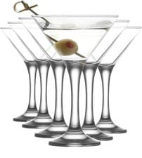 Image of Set Of 6 Misket LAV Martini Glasses Clear Cocktail Drinking Glass 175ml/6oz