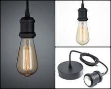Image of E27 Ceiling Rose Light Fitting Vintage Industrial Pendant Lamp Bulb Holder Retro