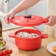 Image of Microwave Pressure Cooker for Vegetables with Lid Anti Scald