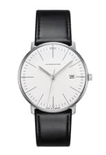 Image of Junghans Max Bill Quartz 41/4817.02 38 mm Silver Dial Leather Watch