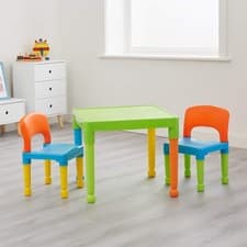 Image of Liberty House Toys Children's Multi-Coloured Table & 2 Chairs Set, Multicoloured