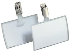 Image of Durable Click Fold Name Badge 54 x 90 mm with Clip Transparent   Pack of 25   Id